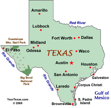 Texas map - Major Texas Cities - TourTexas.com