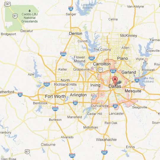 Map of Dallas Fort-Worth Texas