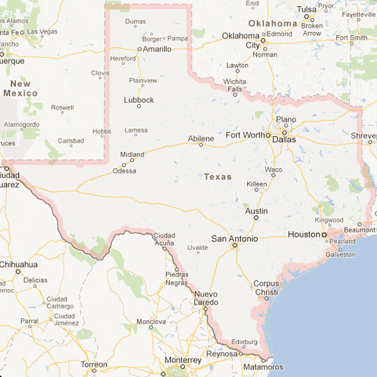 Map of Texas Cities