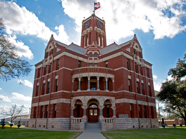 The Lee County Courthouse in Giddings, Texas.