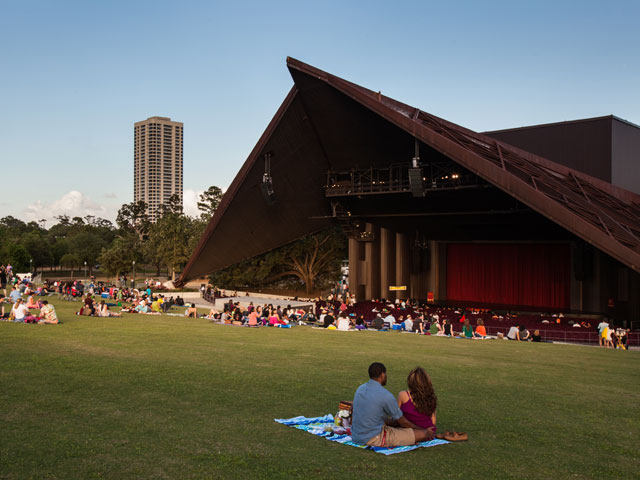 Seeing a show at the Miller Outdoor Theatre is one of the best free things to do in Houston.