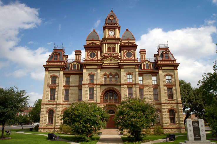 The extravagant Caldwell County Courthouse in Lockhart, Texas.