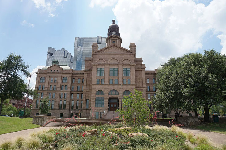 Texas pink granite was used to make build the Tarrant County Courthouse, which was modeled after the capitol in Austin.