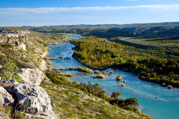 The Devil's River kayaking and paddling trail is a nearly 50-mile excursion through one of the most remote regions in Texas.