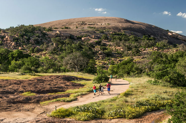 A view of the summit in the Enchanted Rock State Natural Area near Fredericksburg, Texas.