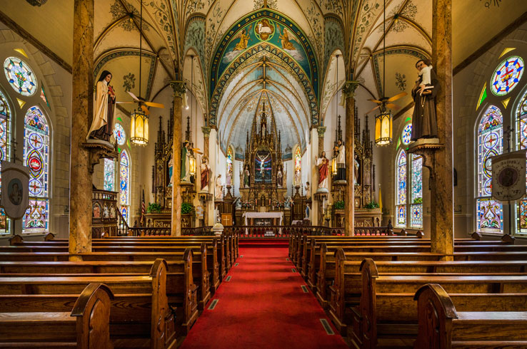 St. Mary's Catholic Church is one of nearly two dozen painted churches in Texas.