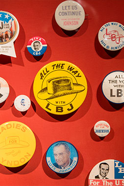 Buttons at the LBJ Presidential Library