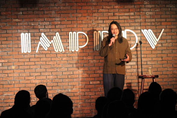 Stand-up improv on a stage at a comedy show