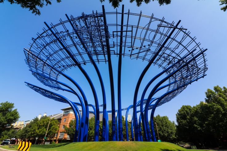 The Blueprints Sculpture in Addison Circle Park 