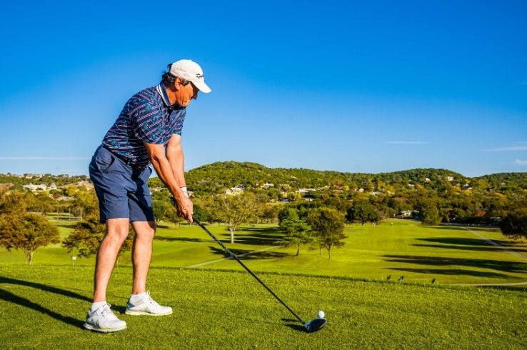 Man about to tee off