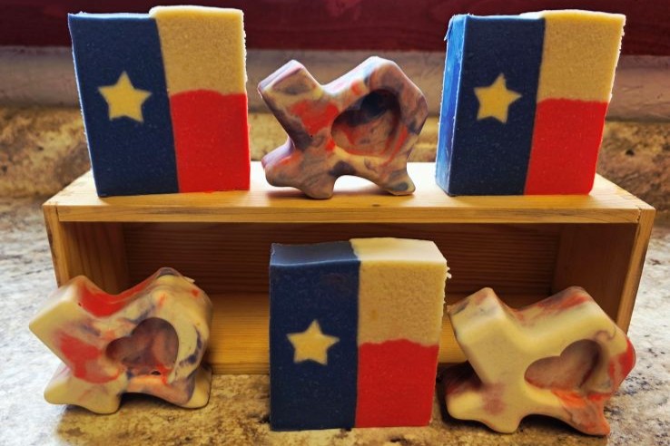 	Texas flag soaps from the Purple Cactus Art Festival